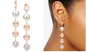 Macy's Multicolor Cultured Freshwater Pearl (10mm) Linear Drop Earrings in 14k Rose Gold-Plated Sterling Silver